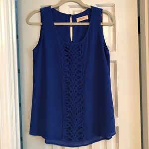 Blue flowy tank
